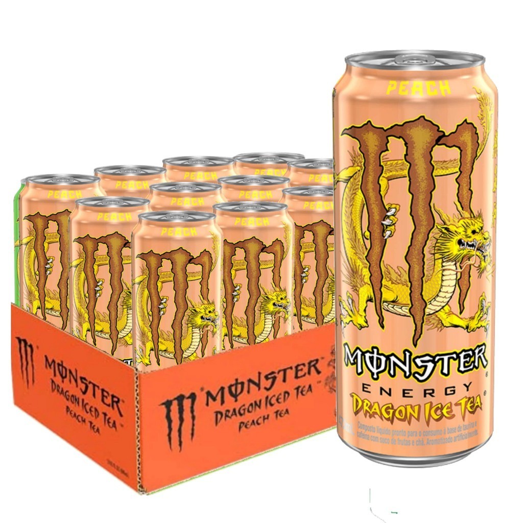 X12 Monster Energy Dragon Ice Tea Pêssego Brazil